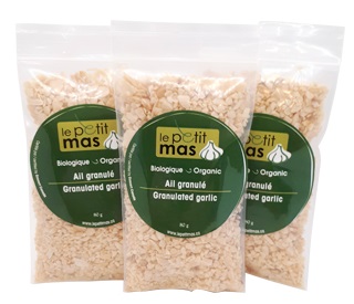 granulated Quebec grown Garlic organic