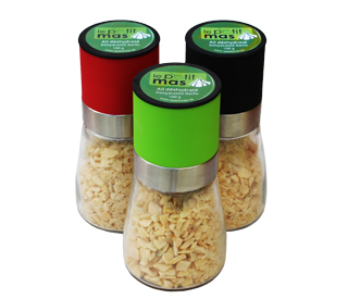 Dried garlic grinder - Quebec-grown garlic - Quebec-grown (Canada) dried garlic - Stock-up and buy organic Quebec-grown (Canadian) garlic, organic fermented garlic scapes, dried quebec-grown (canadian) garlic, dried quebec-grown (canadian) garlic scapes